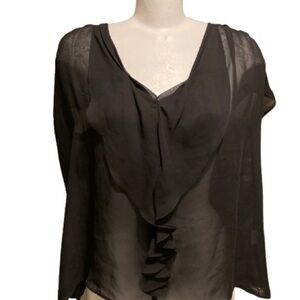 💎 Elegant Black Sheer Top Size S